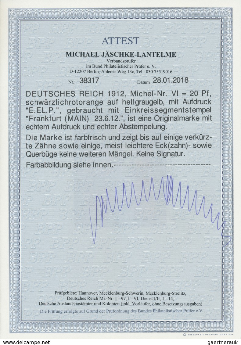 Deutsches Reich - Germania: 1912, Flugpost Rhein/Main, E.EL.P., Lot Von Drei Marken: 10 Pfg. Ungebra - Altri & Non Classificati