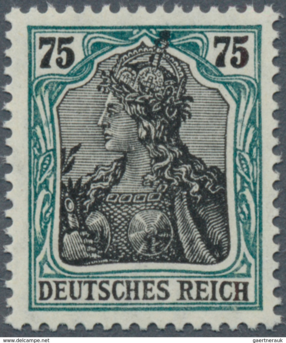 Deutsches Reich - Inflation: 1918, Germania 75 Pf. Mit Rahmen Hellblaugrün, Matt Glänzend (ehemals M - Nuovi