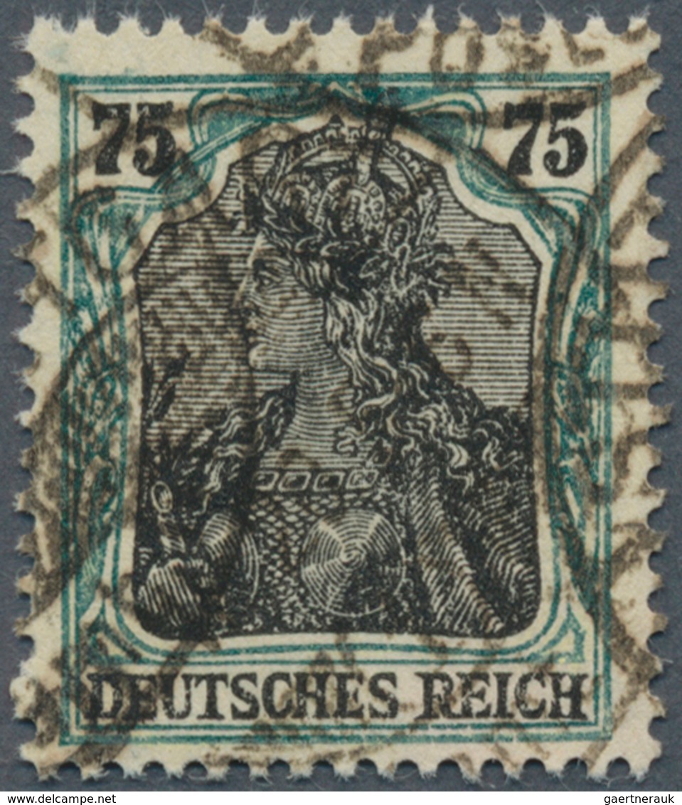 Deutsches Reich - Inflation: 1918, Germania 75 Pf. Mit Rahmen Hellblaugrün, Matt Glänzend (ehemals M - Nuovi