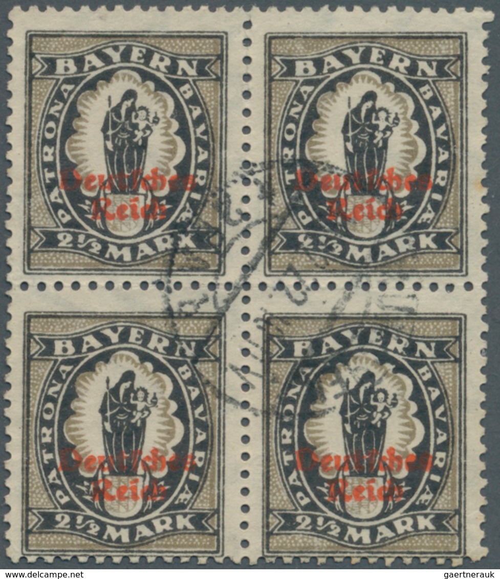 Deutsches Reich - Inflation: 1920, 2 1/2 M. Abschied Im Steindruck, Gestempelter Viererblock, Dieser - Unused Stamps