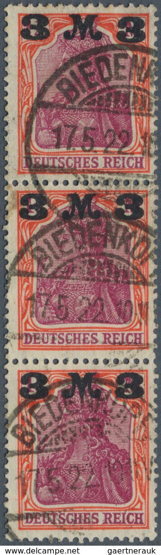 Deutsches Reich - Inflation: 1921, 3 M Auf 1¼ M Germania, Orangerot Bis Dkl'rosa / Dunkelkarminlila - Unused Stamps