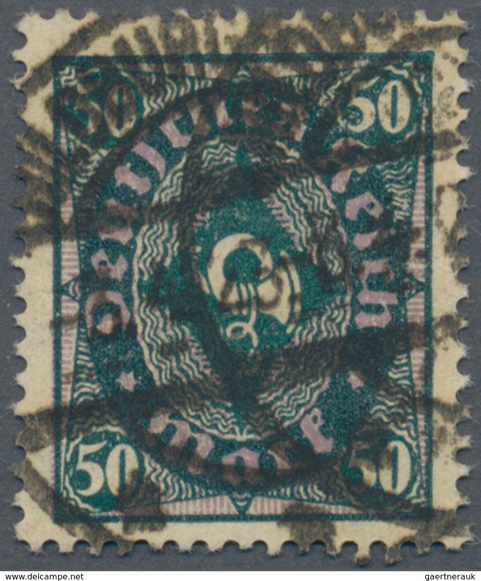 Deutsches Reich - Inflation: 1922, 50 M. Posthorn, Grün/purpur, Vierpass-Wasserzeichen, Gest., Zähnu - Unused Stamps