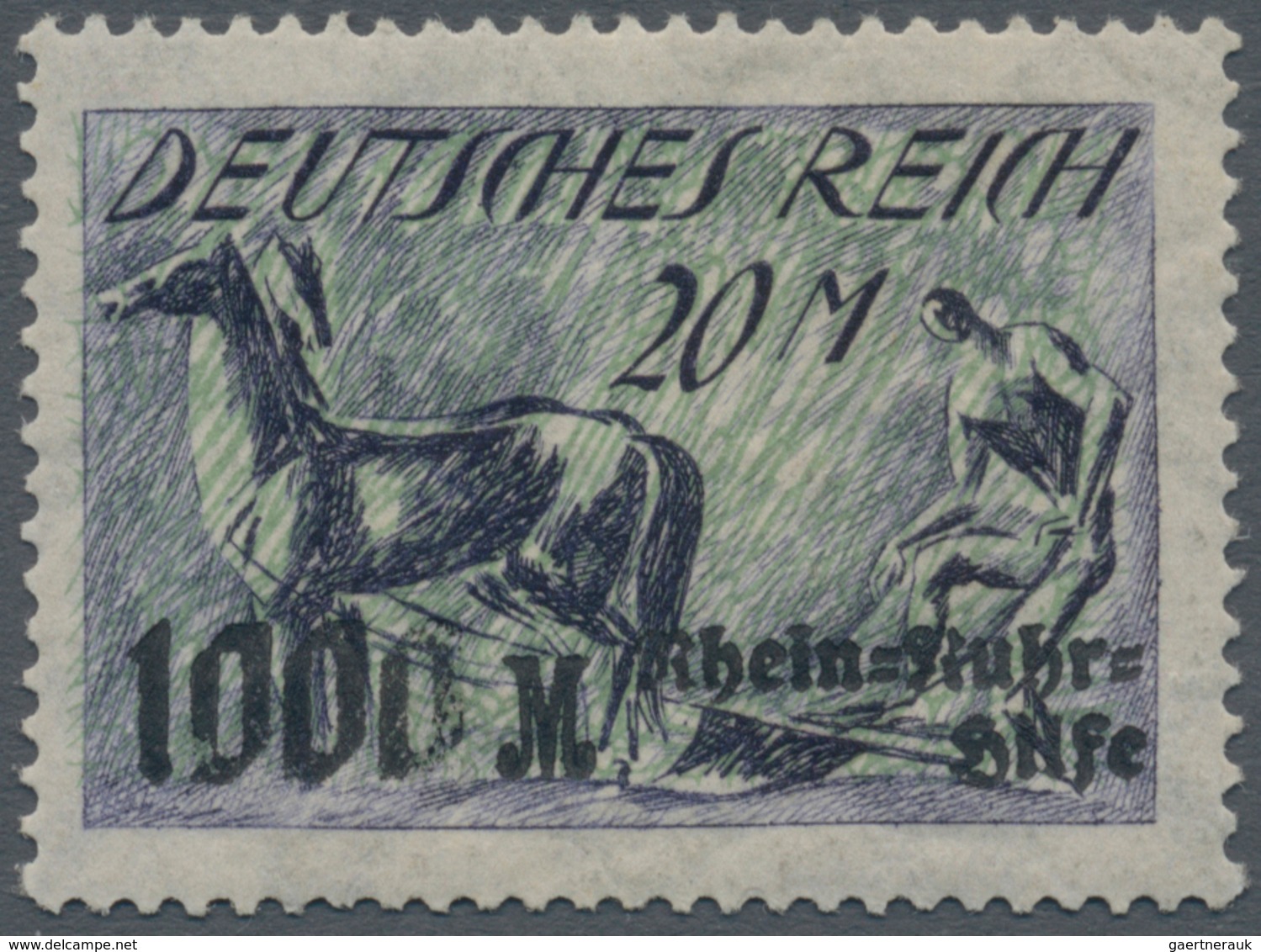 Deutsches Reich - Inflation: 1923, 20 + 1000 M. Rhein- Und Ruhrhilfe Mit Kopfstehendem Unterdruck, P - Nuovi