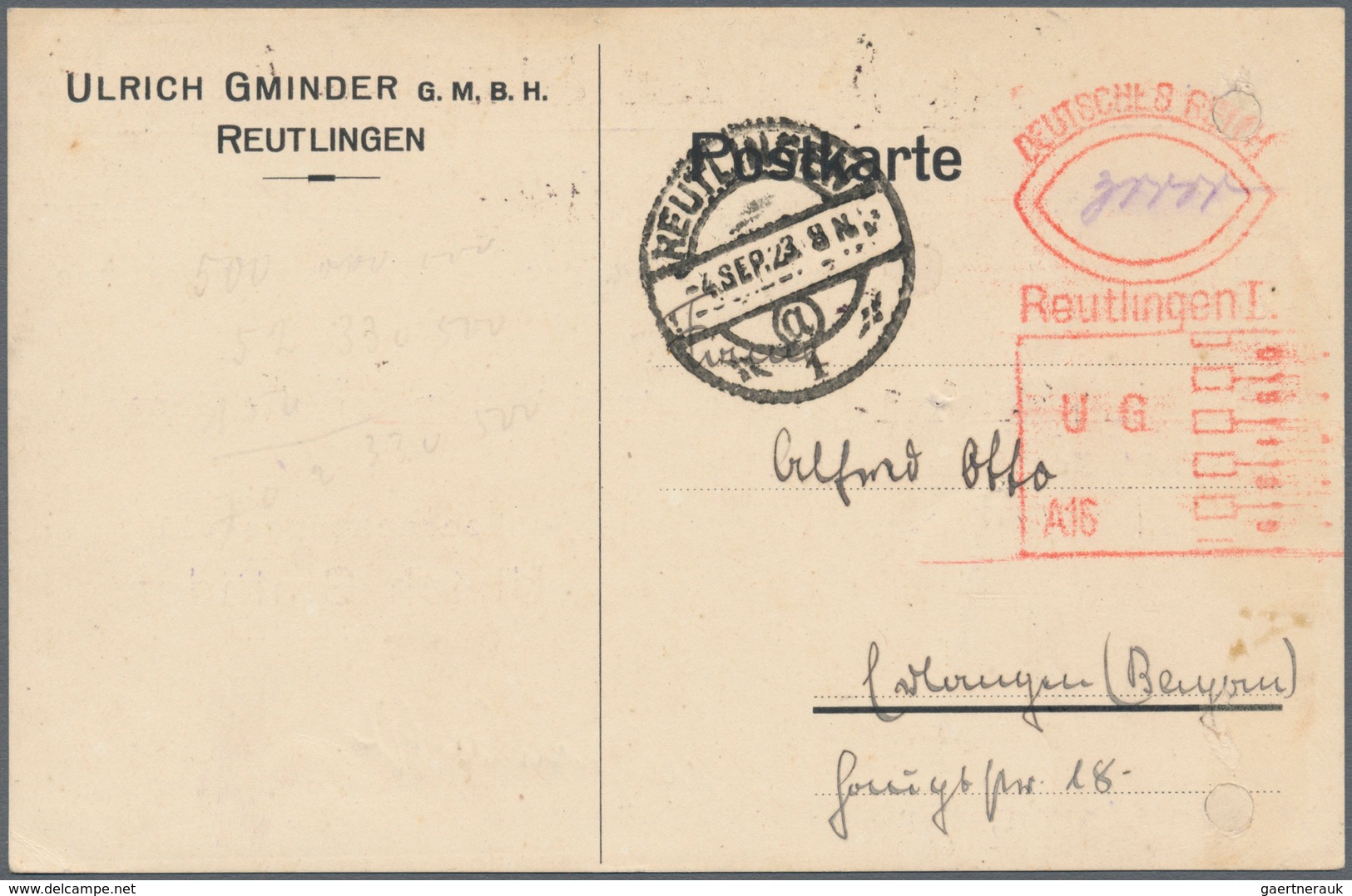 Deutsches Reich - Inflation: 1923 FIRMENFREISTEMPEL: Experimenteller Freistempel (Nr. A16) Der Firma - Nuovi