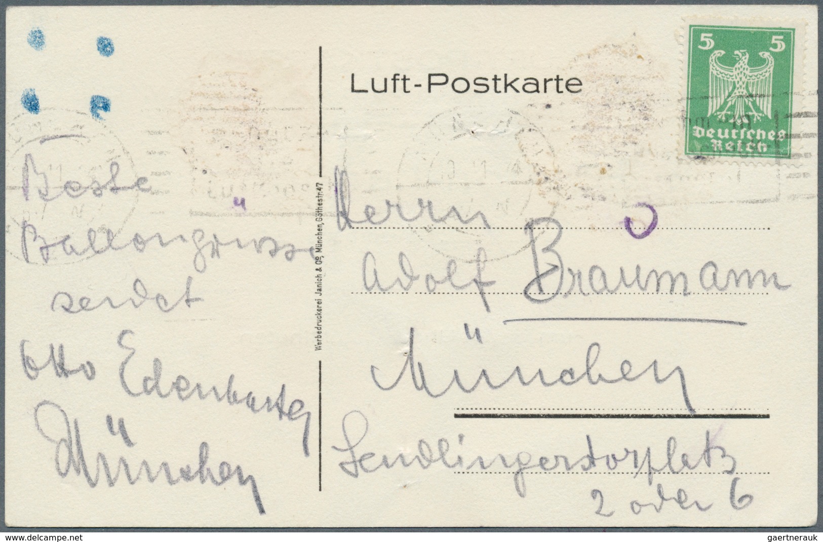 Deutsches Reich - Weimar: 1924, Ballon-Landungskarte Zur Jubiläumsfahrt Des B.A.C. Und Des M.V.f.L., - Storia Postale