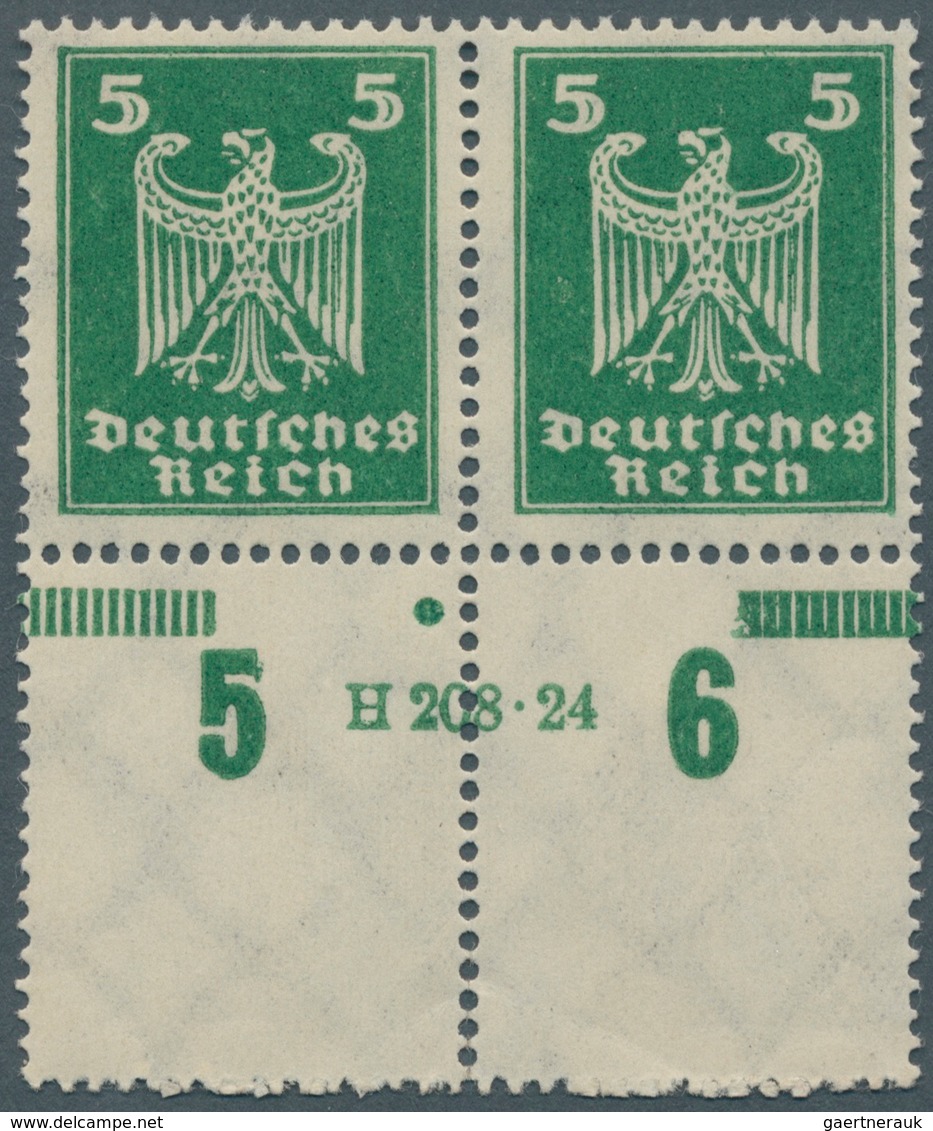 Deutsches Reich - Weimar: 1924, 5 Pfg. Reichsadler Im Waagerechten Unterrandpaar, Dieser Komplett Du - Covers & Documents