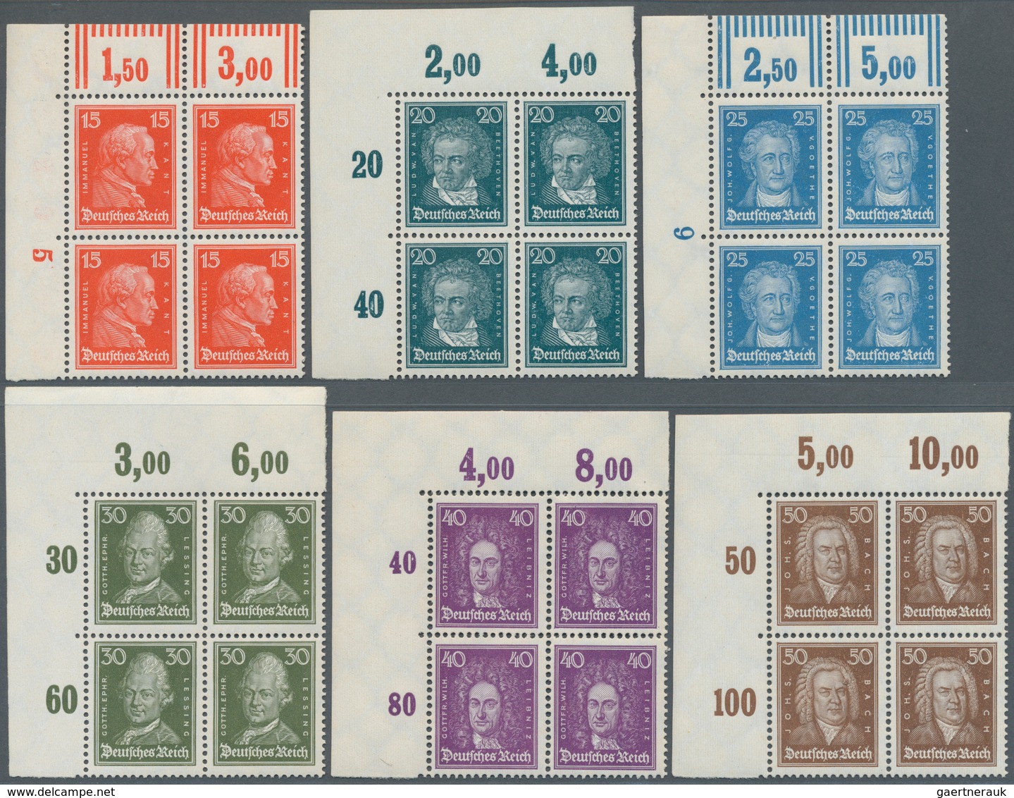 Deutsches Reich - Weimar: 1926/1927, Freimarkenserie Berühmte Deutsche Je Im Unsignierten, Tadellos - Storia Postale