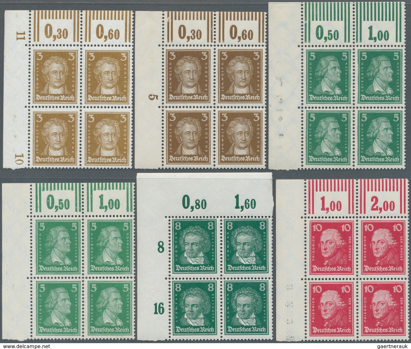 Deutsches Reich - Weimar: 1926/1927, Freimarkenserie Berühmte Deutsche Je Im Unsignierten, Tadellos - Storia Postale