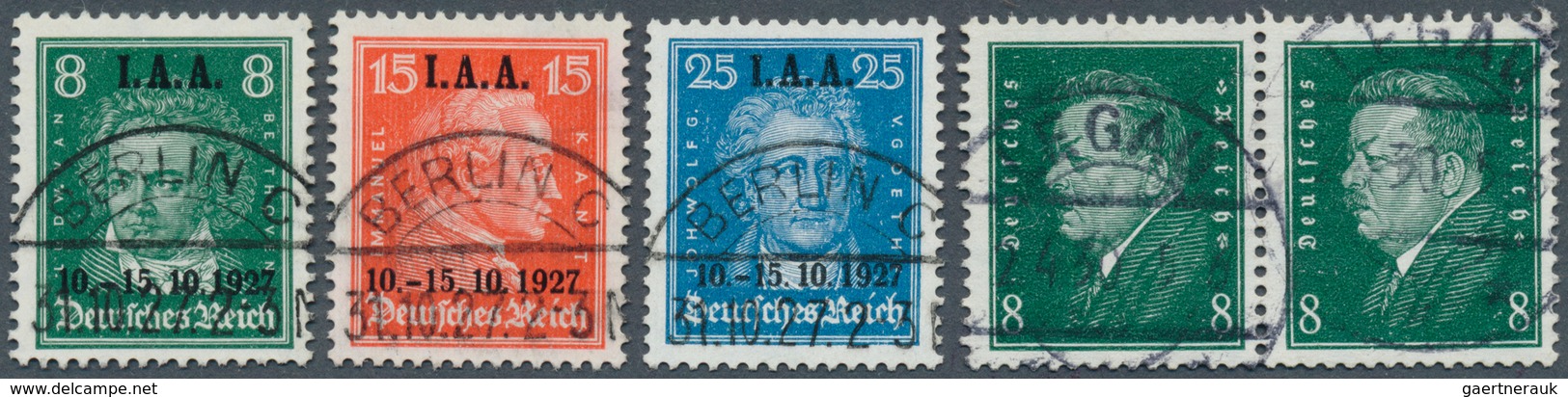 Deutsches Reich - Weimar: 1927 - 1928, 8 Pf. Bis 25 Pf. Mit Aufdruck „IAA", Kompl. Ausgabe Mit Zentr - Storia Postale