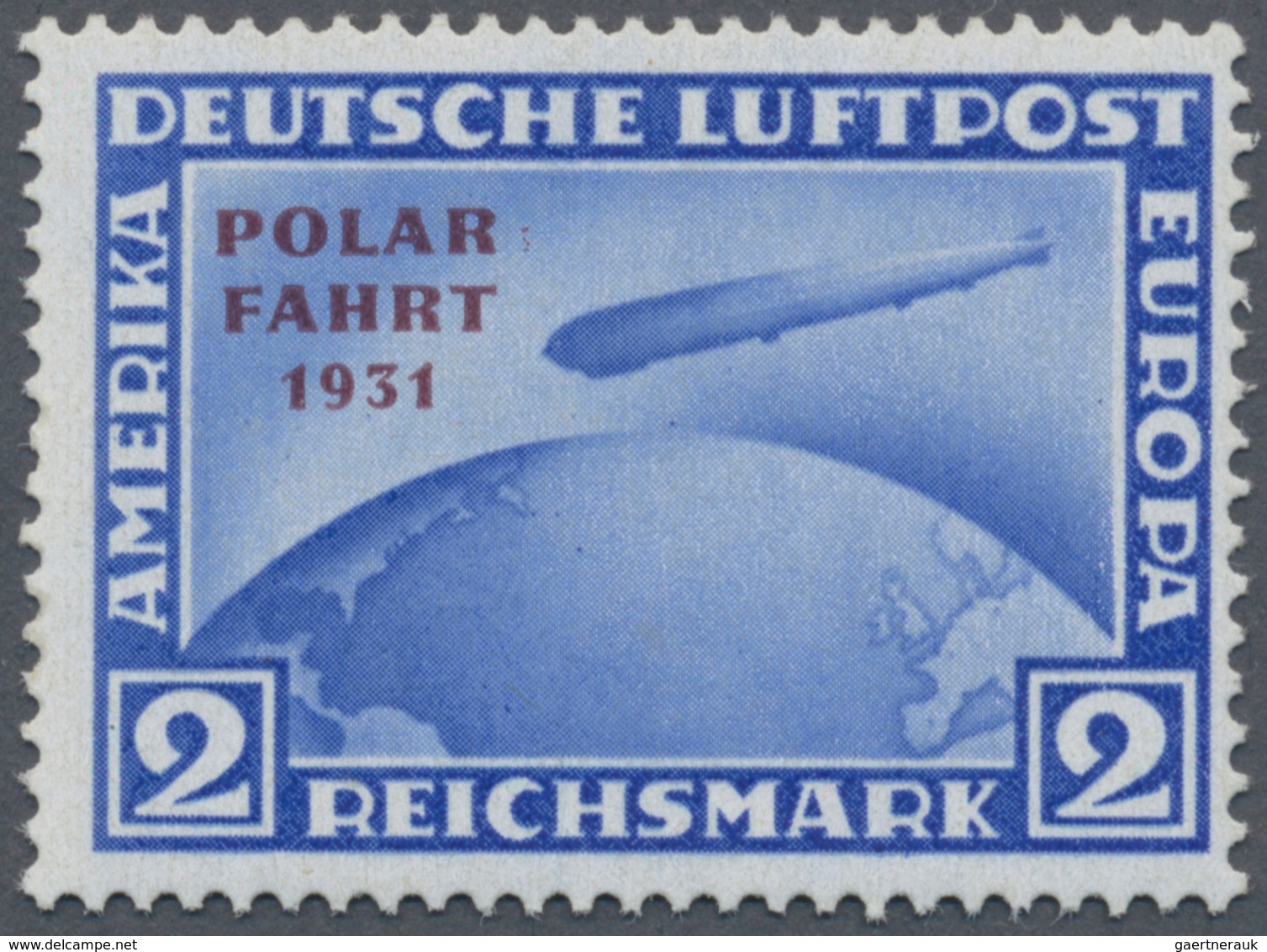 Deutsches Reich - Weimar: 1931, 2 M. Polarfahrt, Lebhaftultramarin, Mit Aufdruckfehler "Bindestrich - Covers & Documents