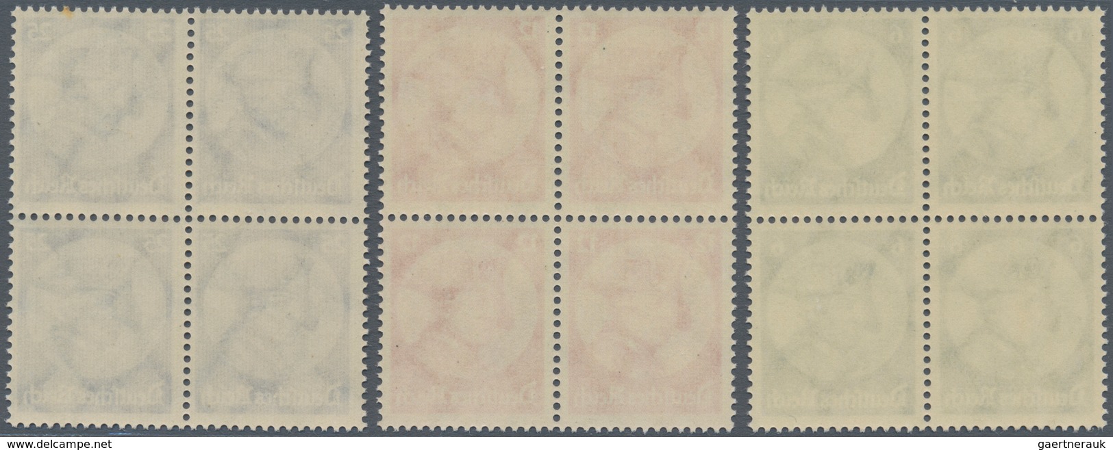 Deutsches Reich - 3. Reich: 1933, Friedericus, Kompletter Viererblocksatz, 25 Pf Rechte Obere Marke - Used Stamps