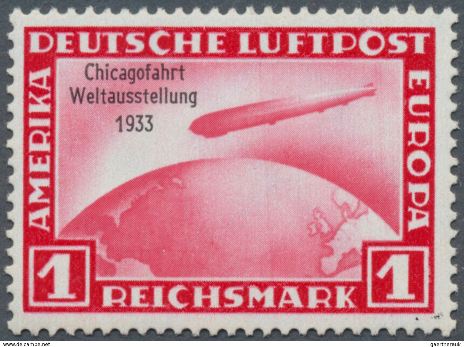 Deutsches Reich - 3. Reich: 1933. 1 RM Chicagofahrt, Ungebrauchtes Prachtstück, Zart Entfalzt, 1000, - Usati