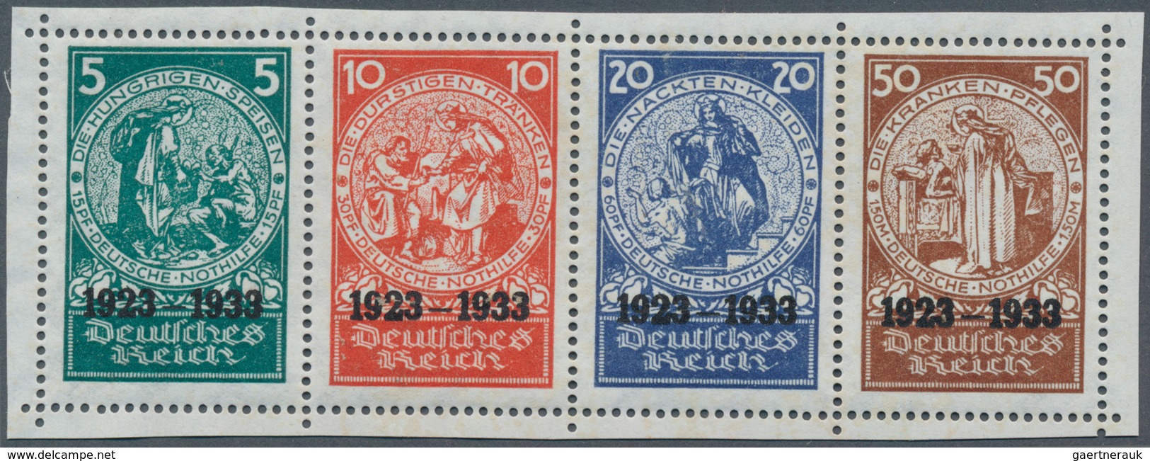 Deutsches Reich - 3. Reich: 1933, Nothilfe-Block-Marken Als Postfrisches Herzstück Aus Block 2, Zusa - Used Stamps