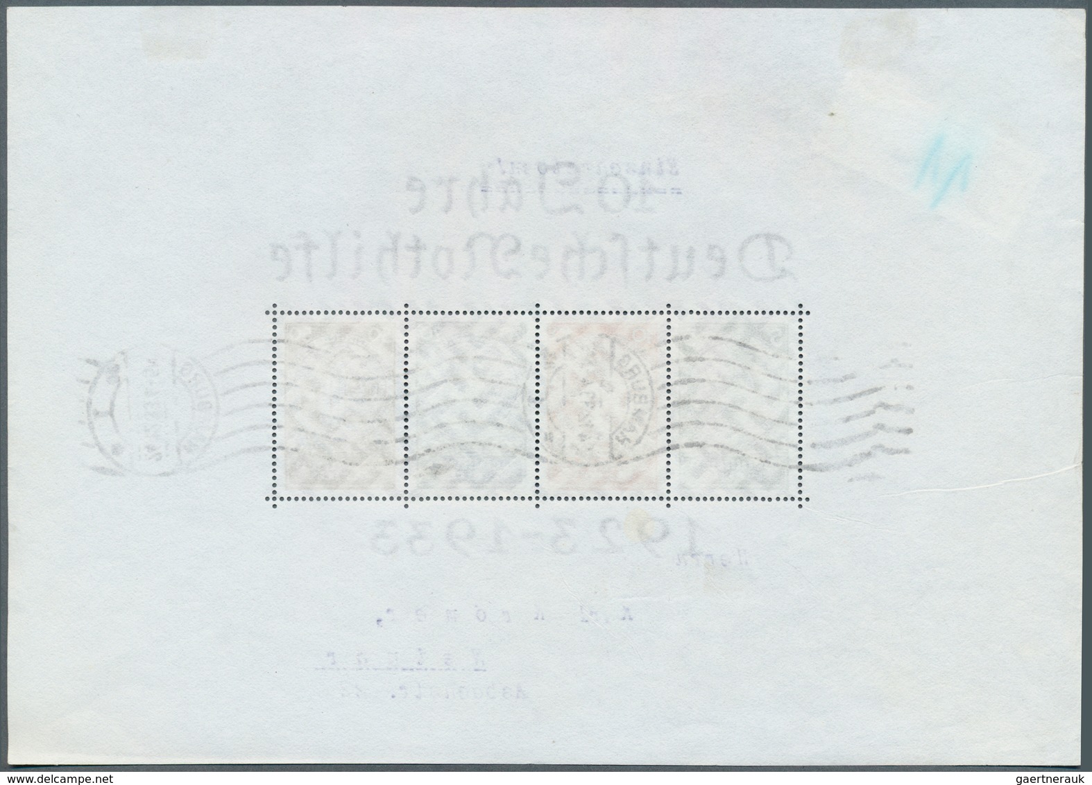 Deutsches Reich - 3. Reich: 1933, Nothilfe-Block Im Originalmaß 20,9-21:14,7-14,8 Cm Entwertet Mit M - Used Stamps