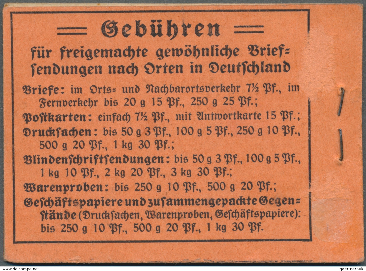 Deutsches Reich - Markenheftchen: 1917, Germania Markenheftchen Ohne Ordnungs-Nummer Mit Original Ge - Carnets