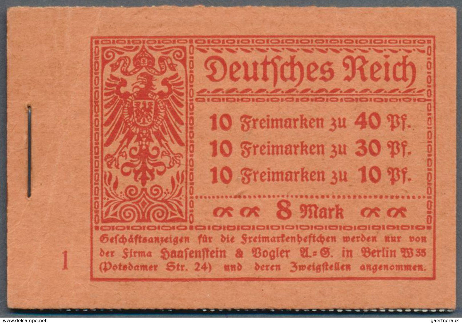 Deutsches Reich - Markenheftchen: 1921, Germania Markenheftchen, 2 Stck., O Nr. 1, Min. Bügig, Dazu - Libretti