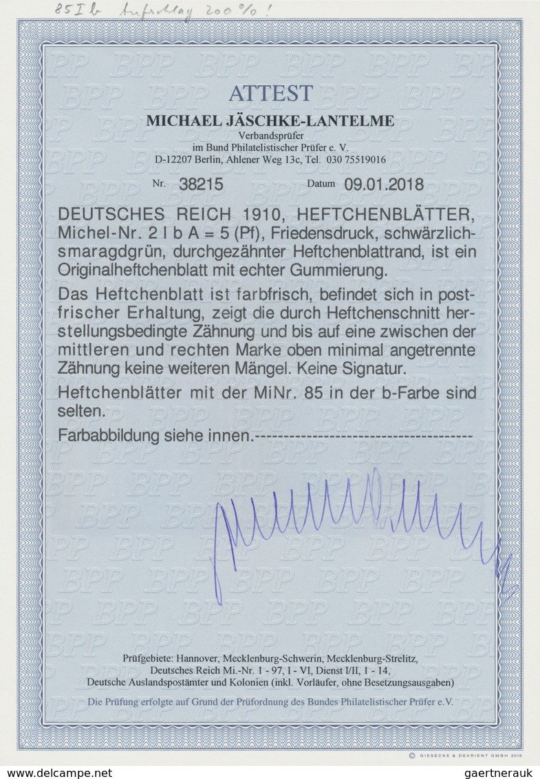Deutsches Reich - Markenheftchenblätter: 1910, Germania-Markenheftchen 2 Mark, Lot Von Drei Heftchen - Libretti