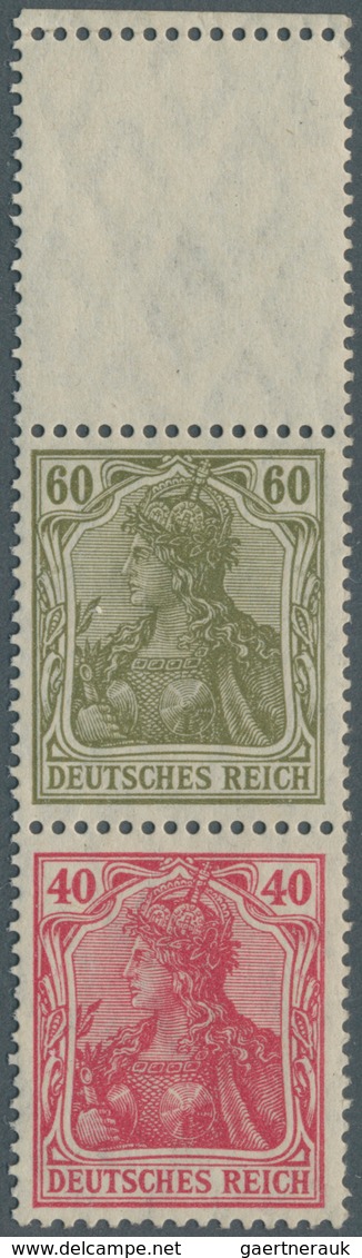 Deutsches Reich - Zusammendrucke: 1920, Senkrechter Zusmmendruck 60/40 Pfg. Germania (147L/145) Post - Se-Tenant