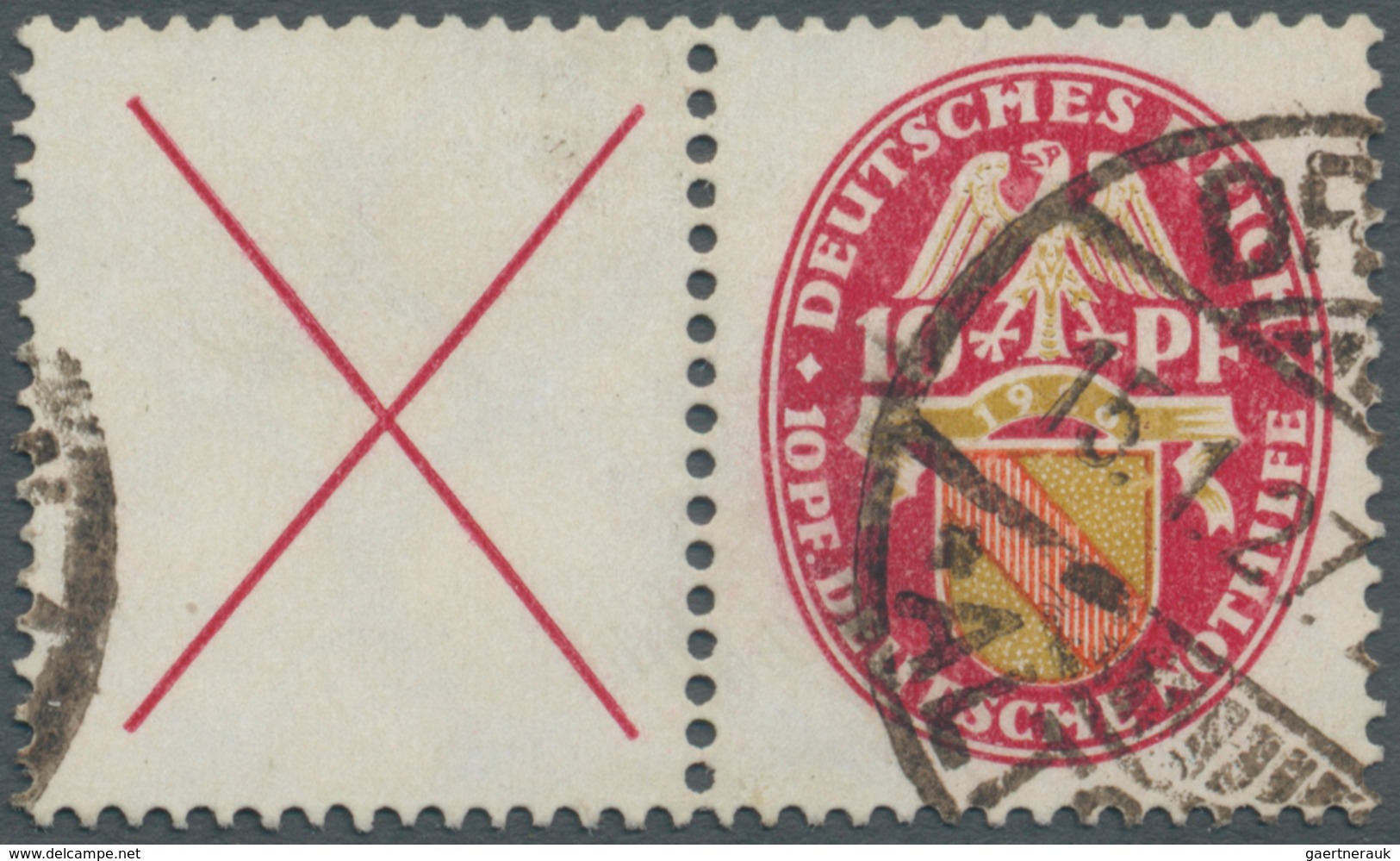 Deutsches Reich - Zusammendrucke: 1926, "X+10" Deutsche Nothilfe Wappenzeichnung, Waager. Zusammendr - Se-Tenant