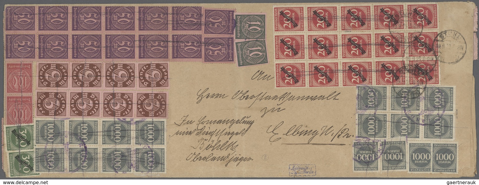 Deutsches Reich - Dienst-Kontrollaufdrucke: Landratsamt Stuhm: 1923, 1000 M. Ziffer, 16 Stück In Paa - Servizio