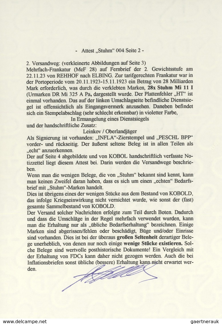 Deutsches Reich - Dienst-Kontrollaufdrucke: Landratsamt Stuhm: 1923, 1 Mrd. M. Korbdeckel Gezähnt, 2 - Servizio