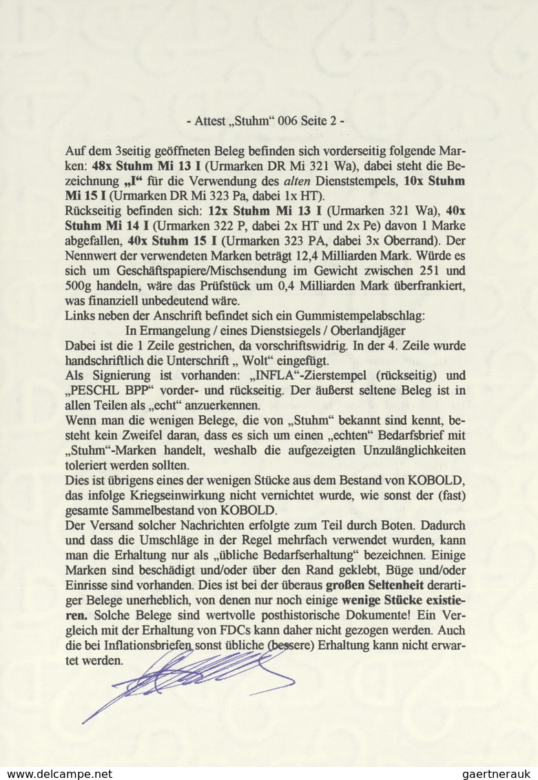 Deutsches Reich - Dienst-Kontrollaufdrucke: Landratsamt Stuhm: 1923, 50 Mio. M. Korbdeckel Gezähnt ( - Oficial