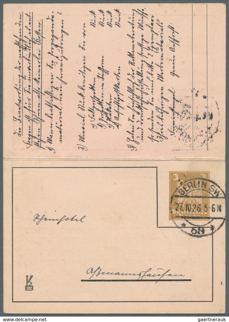 Deutsches Reich - Privatganzsachen: 1926. Doppelkarte 3/0 Pf Reichsadler "Kurort Und Bad / Kuno Berg - Altri & Non Classificati