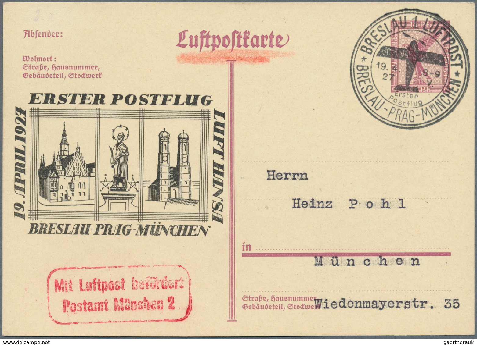 Deutsches Reich - Privatganzsachen: 1927, 15 Pf Steinadler, Komplette Serie Mit 4 Postkarten Mit Pri - Altri & Non Classificati