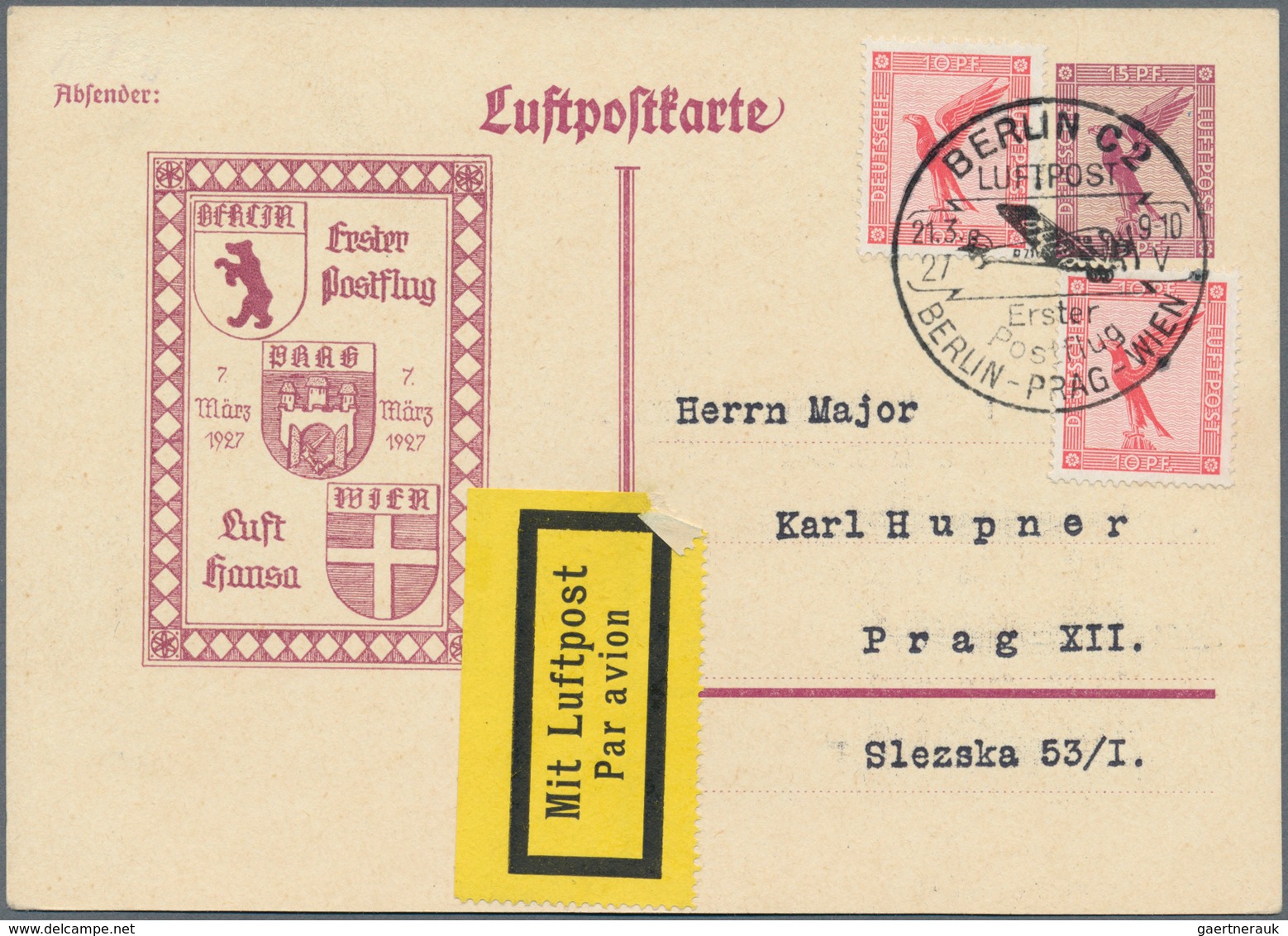 Deutsches Reich - Privatganzsachen: 1927, 15 Pf Steinadler, Komplette Serie Mit 4 Postkarten Mit Pri - Altri & Non Classificati