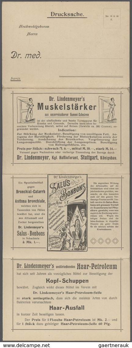Deutsches Reich - Besonderheiten: 1909/1910. Lot Von 4 Drucksachen-WERBE-Klappkarten: 1x A.Kerlikofe - Altri & Non Classificati