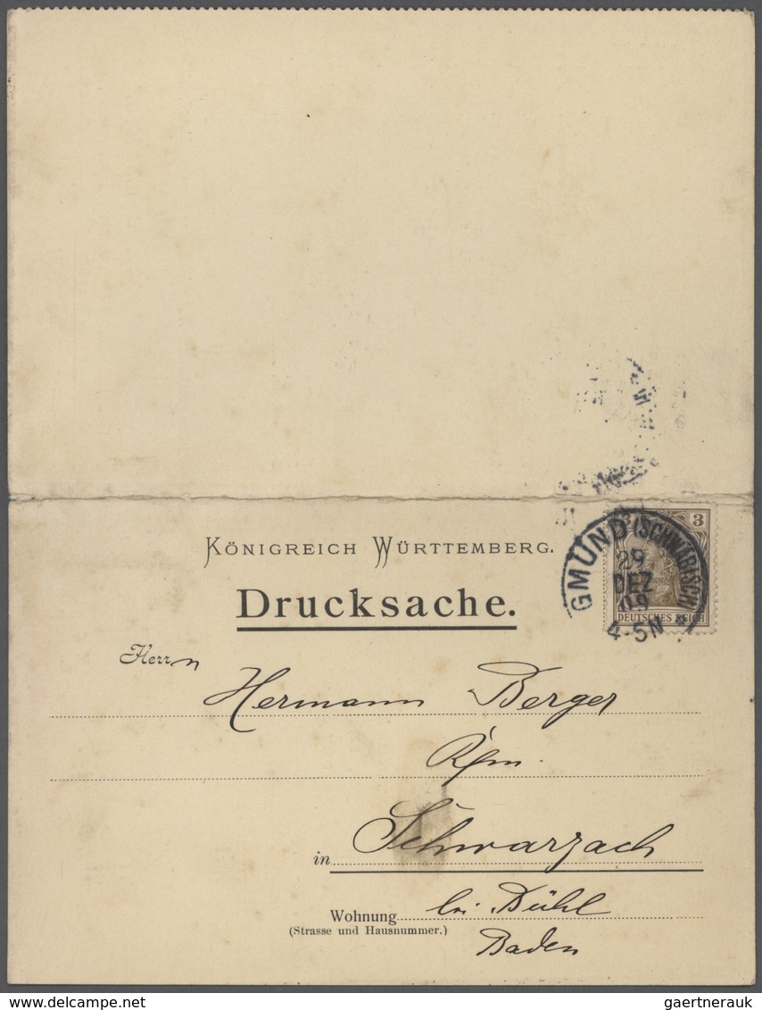 Deutsches Reich - Besonderheiten: 1909/1910. Lot von 4 Drucksachen-WERBE-Klappkarten: 1x A.Kerlikofe