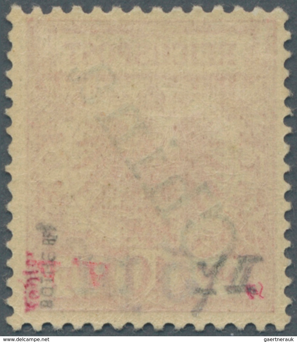 Deutsche Post In China: 1900, 5 Pf Auf 10 Pfg. Krone/Adler Mit Steilem Aufdruck, Ungebraucht Mit Ori - Cina (uffici)
