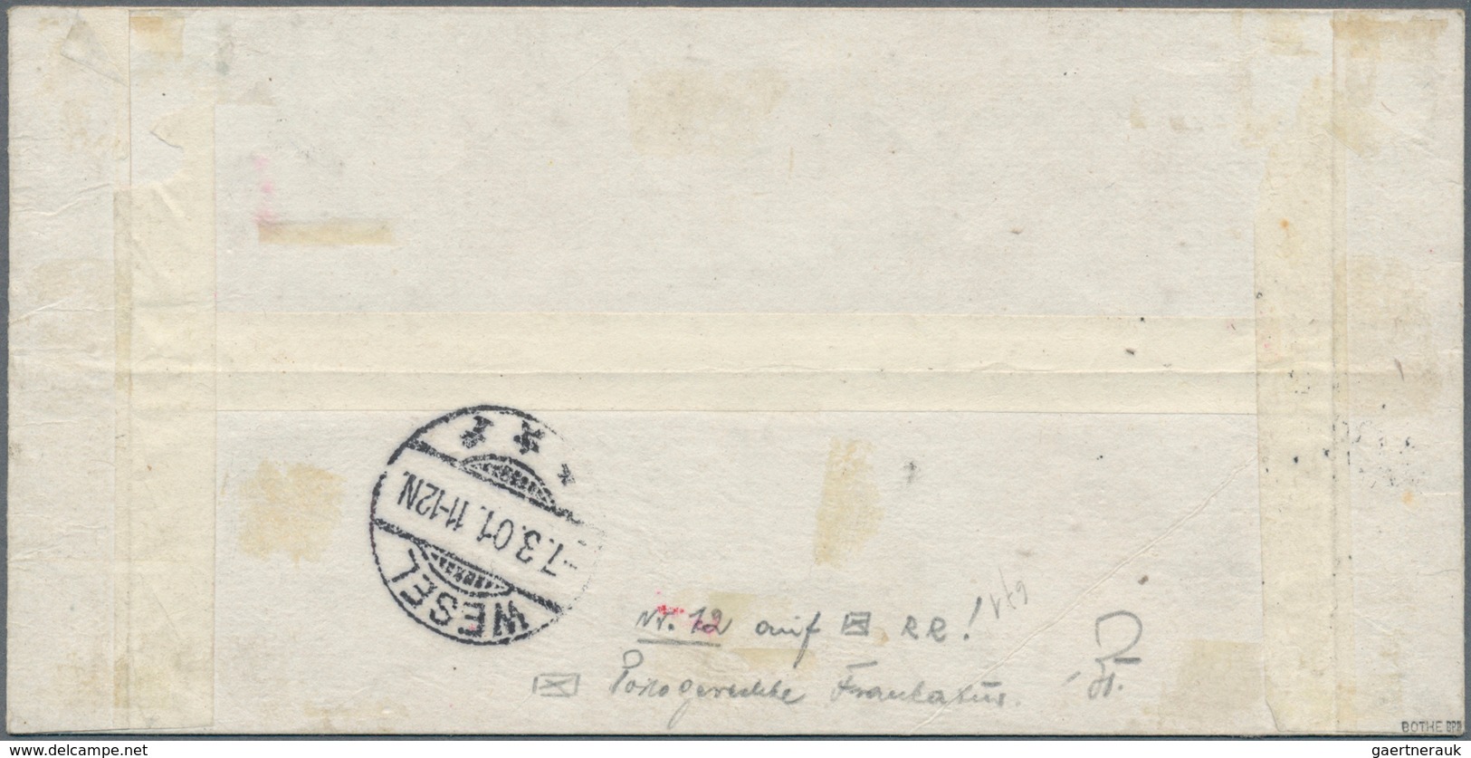 Deutsche Post In China: 1900: 30 Pfg. Germania Orange/schwarz Auf Lachsfarben, Tientsin-Handstempela - Cina (uffici)