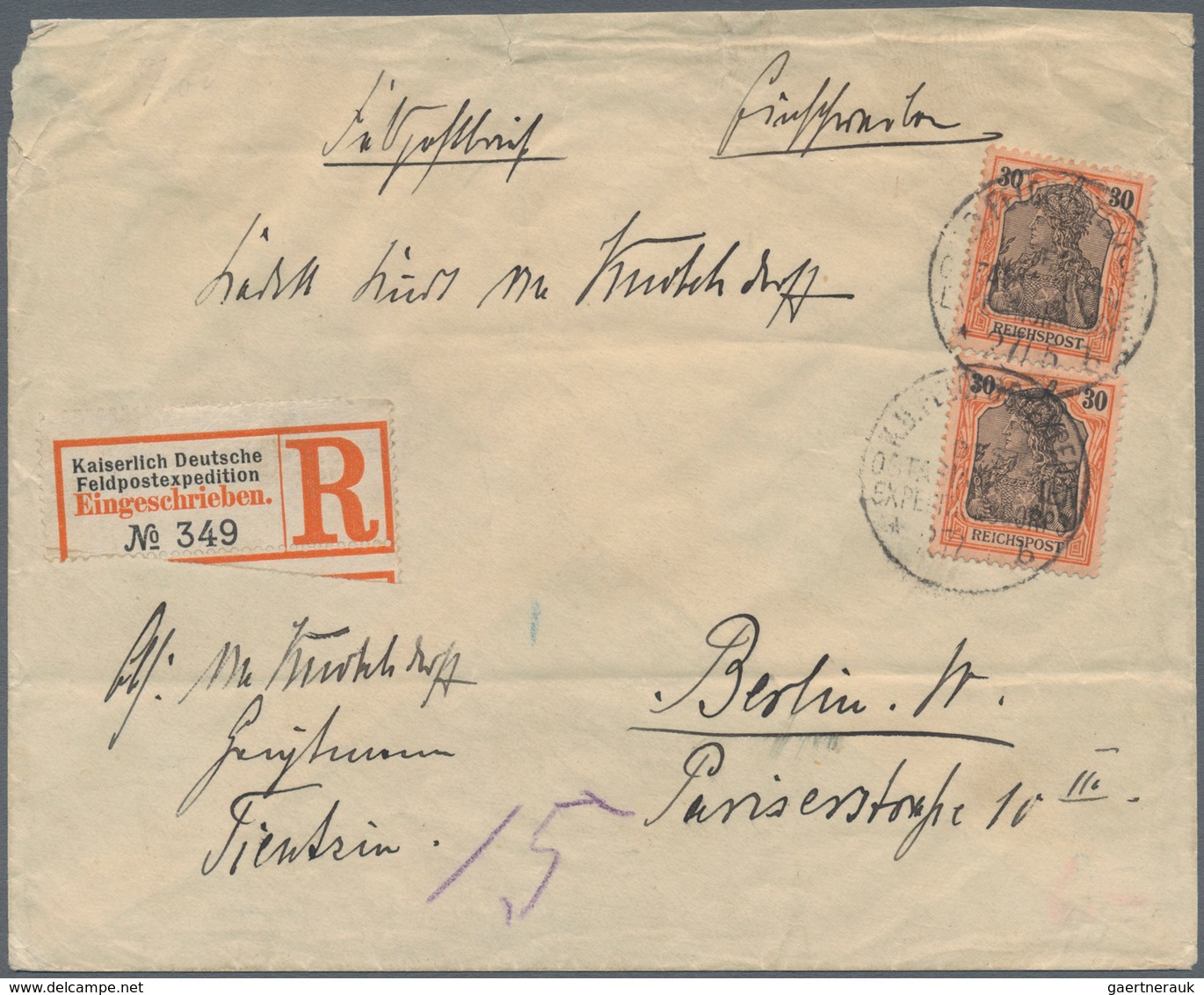 Deutsche Post In China: 1901, Petschili, 30 Pf. Germania (2) Je Mit Stpl. "KD. FELDPOSTEXPED. B 27.5 - China (offices)