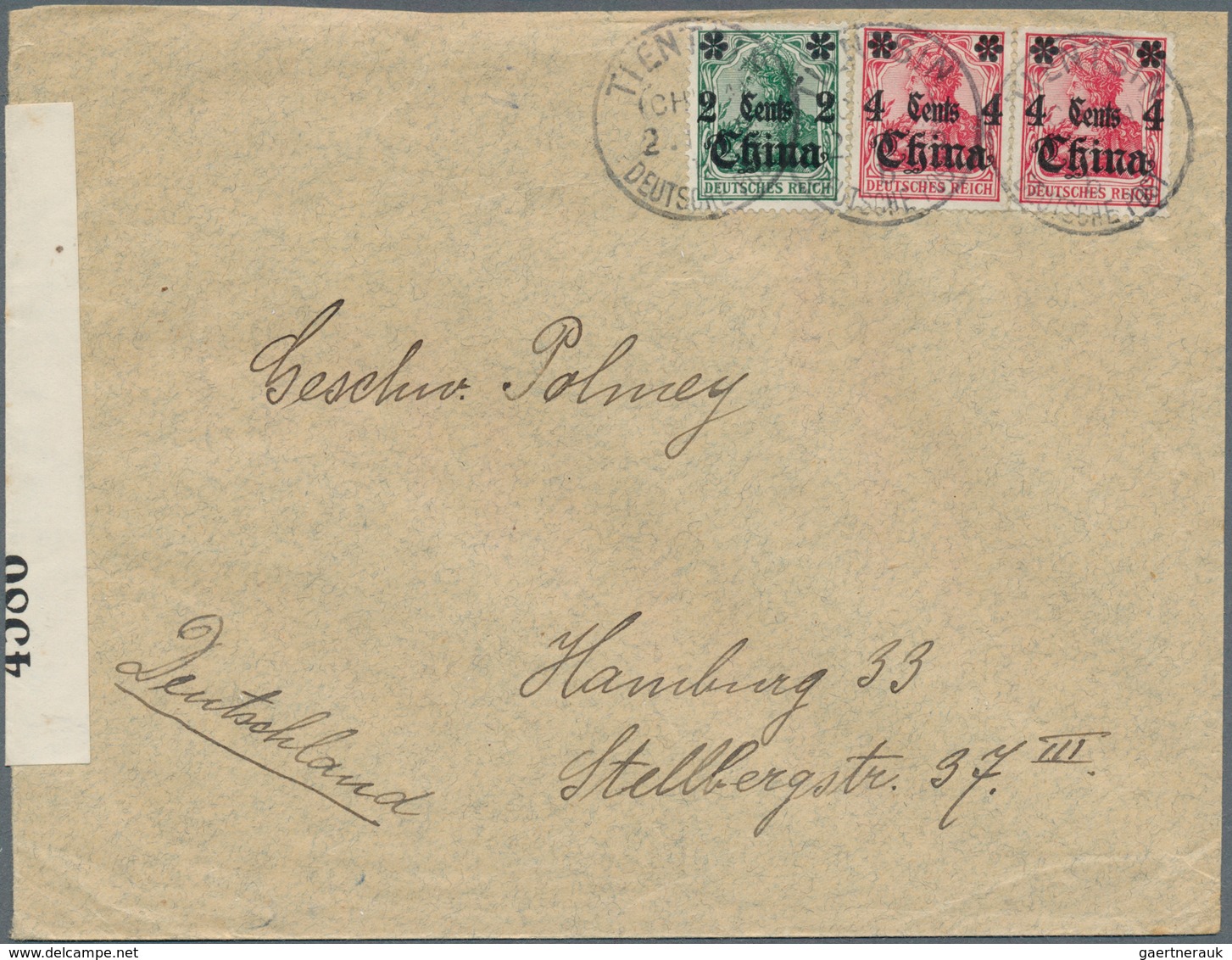 Deutsche Post In China - Besonderheiten: 1916 (2.11.), "TIENTSIN (CHINA DEUTSCHE POST B" Auf Brief M - Cina (uffici)