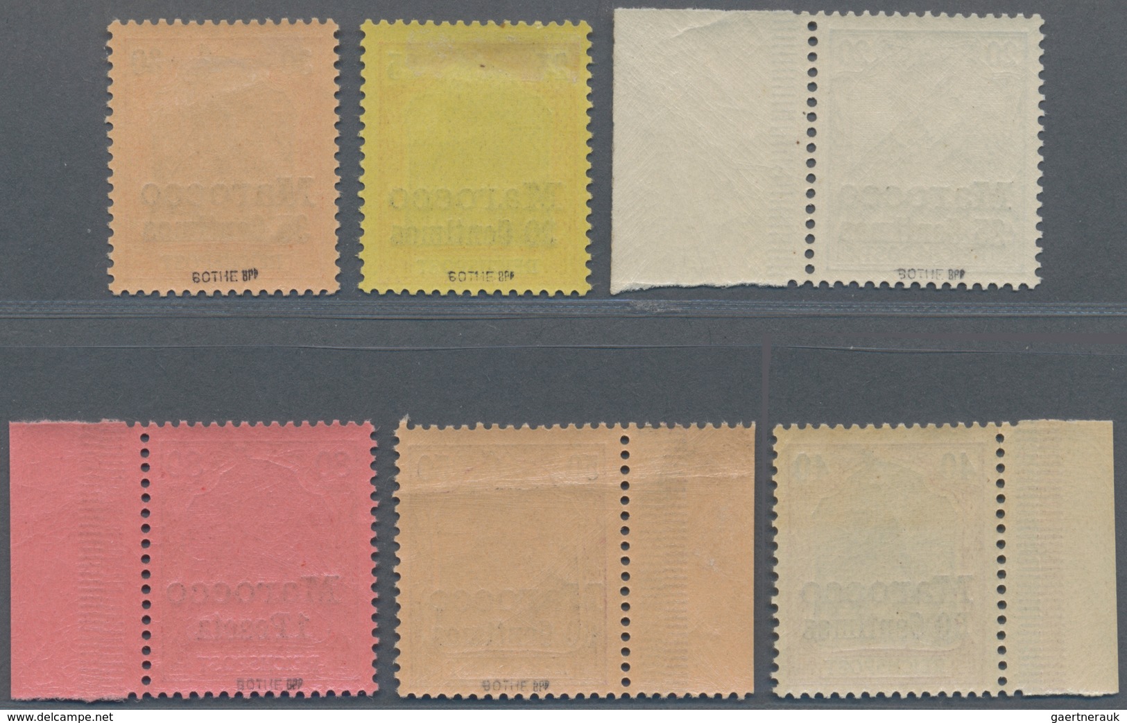 Deutsche Post In Marokko: 1903, Germania 20 Pf. Bis 80 Pf. Mit Fettem Aufdruck "Marocco", Sechs Nich - Marocco (uffici)