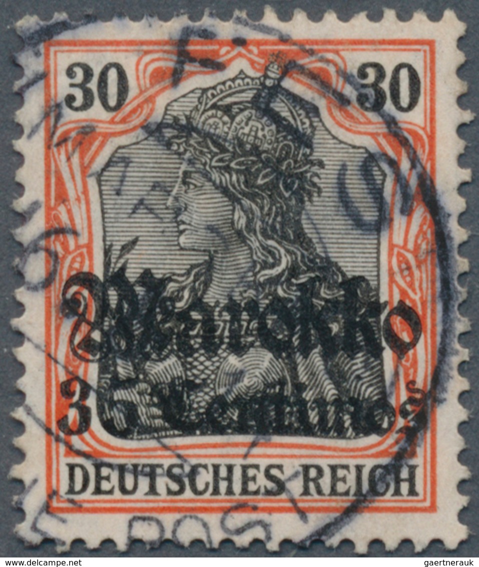 Deutsche Post In Marokko: 1913, 35 C. Auf 30 Pfg. Rötlichorange/schwarz Auf Orangeweiß, Farbfrisch U - Marocco (uffici)