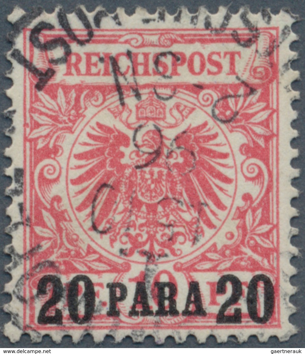 Deutsche Post In Der Türkei: 1895, "20 PARA 20" Auf 10 Pf Krone/Adler, Mittelkarminrot (dunkelgelb Q - Turquia (oficinas)