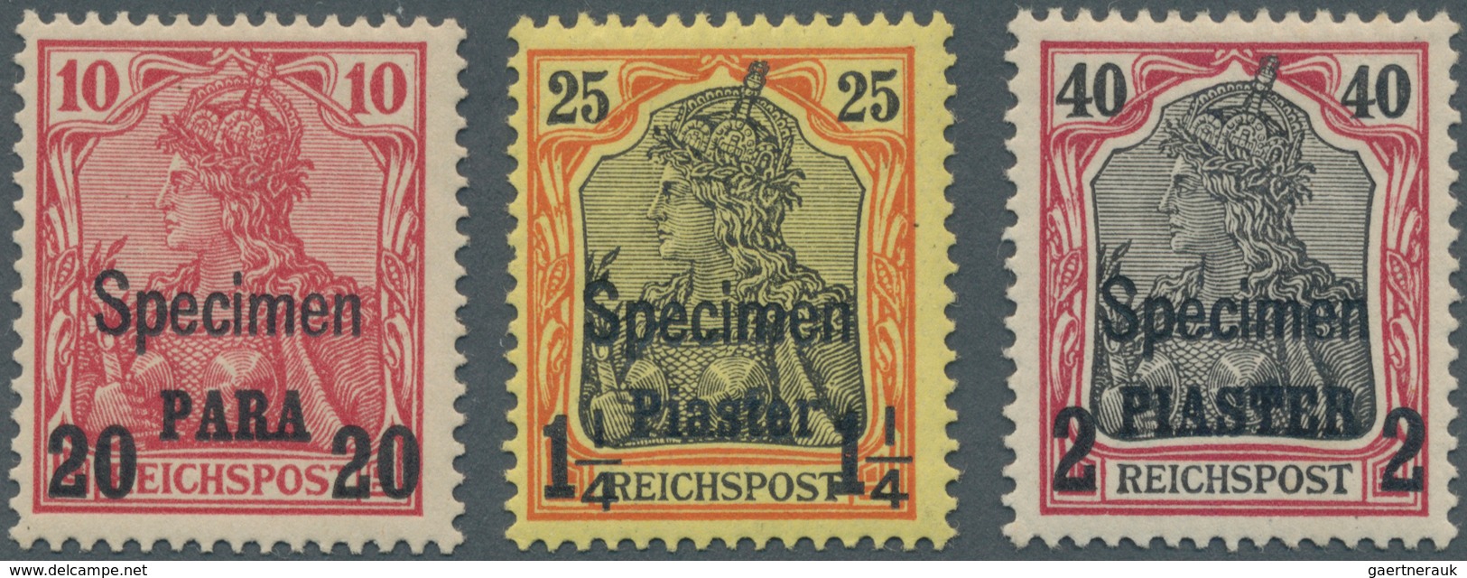 Deutsche Post In Der Türkei: 1900, 20 Para Auf 10 Pfg., 1 Pia. Auf 25 Pfg. Und 2 Pia. Auf 40 Pfg. Re - Turchia (uffici)
