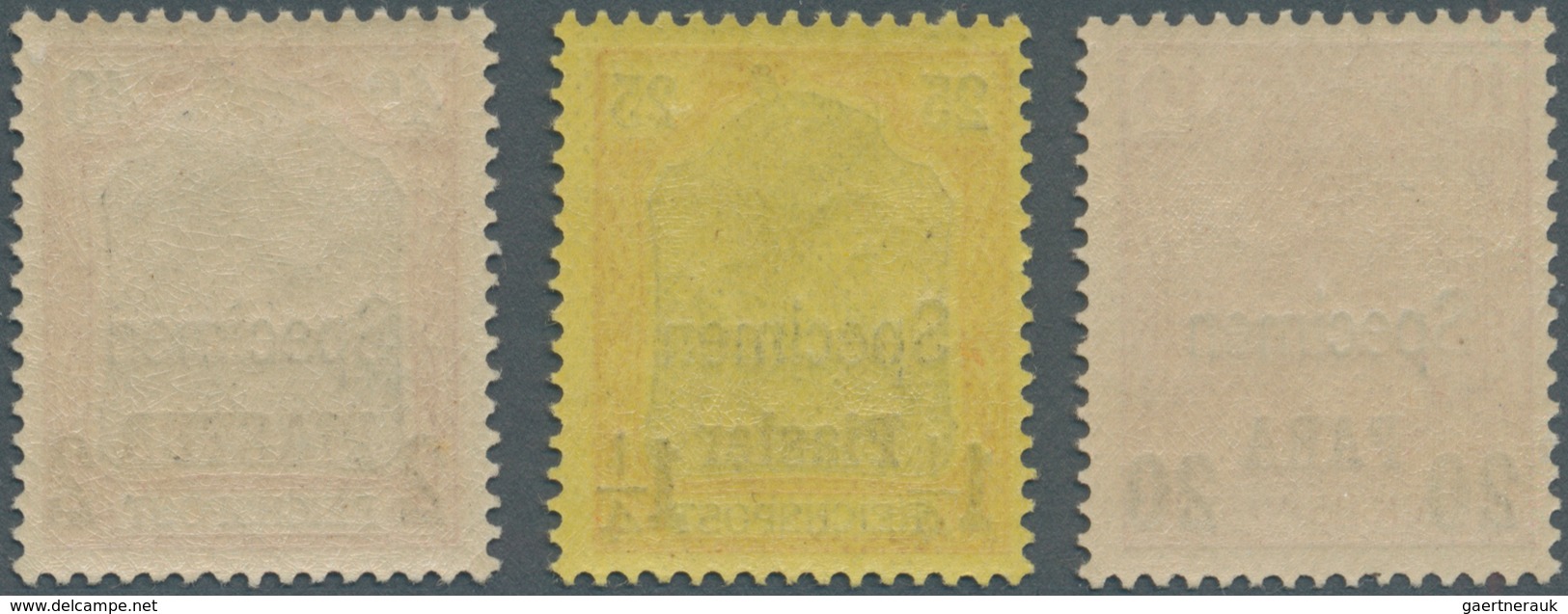 Deutsche Post In Der Türkei: 1900, 20 Para Auf 10 Pfg., 1 Pia. Auf 25 Pfg. Und 2 Pia. Auf 40 Pfg. Re - Turquie (bureaux)