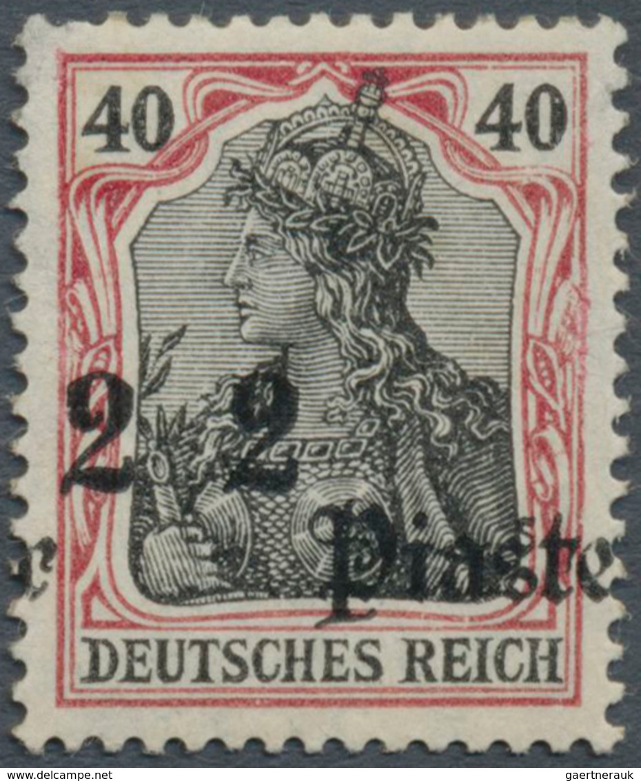 Deutsche Post In Der Türkei: 1905, 2 Piaster Auf 40 Pfg., Aufdruckfehler Seitlich Stark Verschobener - Turchia (uffici)