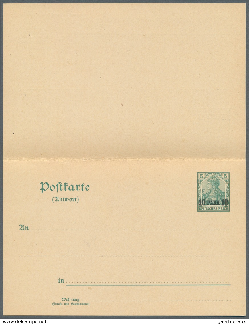 Deutsche Post In Der Türkei - Ganzsachen: 1902 Essay Für Doppelkarte 5 Pf Mit Überdruckprobe "10 PAR - Turkey (offices)