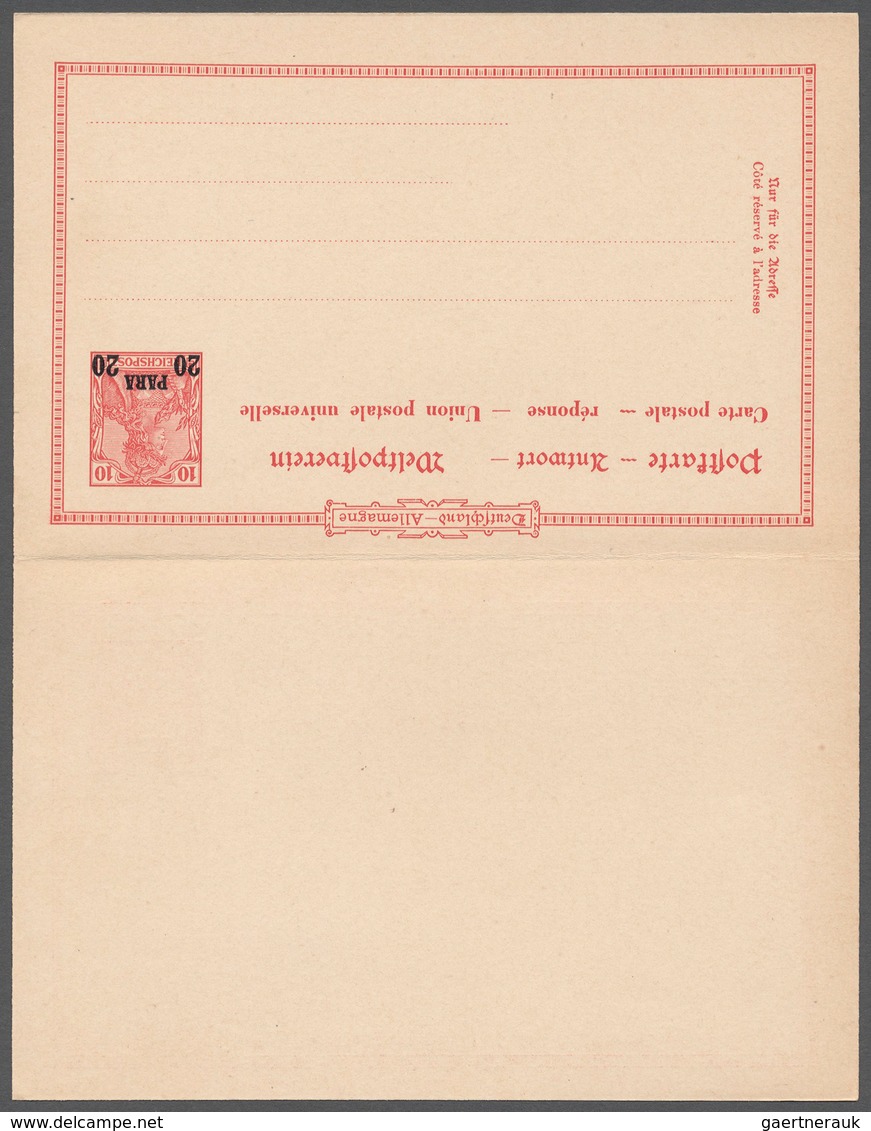 Deutsche Post In Der Türkei - Ganzsachen: 1905, 20 Para Auf 10 Pfg. Reichspost Doppel-Ganzsachenkart - Turchia (uffici)