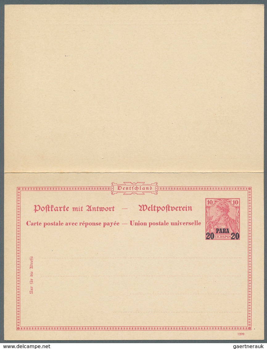 Deutsche Post In Der Türkei - Ganzsachen: 1905, 20 Para Auf 10 Pfg. Reichspost Doppel-Ganzsachenkart - Turchia (uffici)