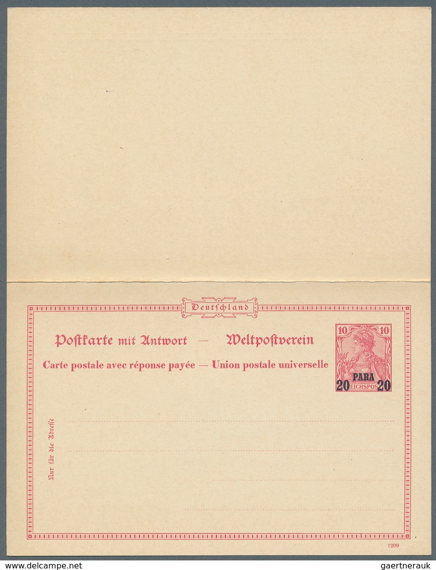 Deutsche Post In Der Türkei - Ganzsachen: 1905, 20 Para Auf 10 Pfg. Reichspost Doppel-Ganzsachenkart - Turkey (offices)