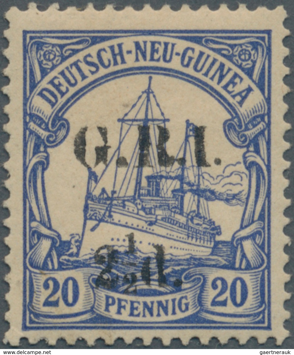 Deutsch-Neuguinea - Britische Besetzung: 1914, 2 1/2 D Auf 20 Pf Violettultramarin, Aufdruck Type II - German New Guinea