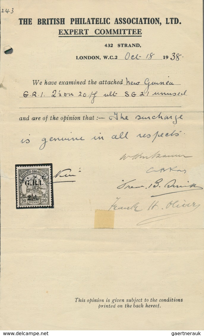 Deutsch-Neuguinea - Britische Besetzung: 1914, 2 1/2 D Auf 20 Pf Violettultramarin, Aufdruck Type II - German New Guinea