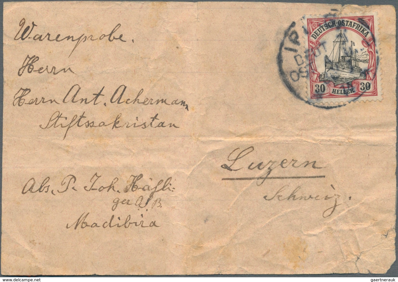 Deutsch-Ostafrika - Besonderheiten: 1914 (30.5.),  Einzelfrankatur 30 H. Auf Komplettem Adressträger - Africa Orientale Tedesca
