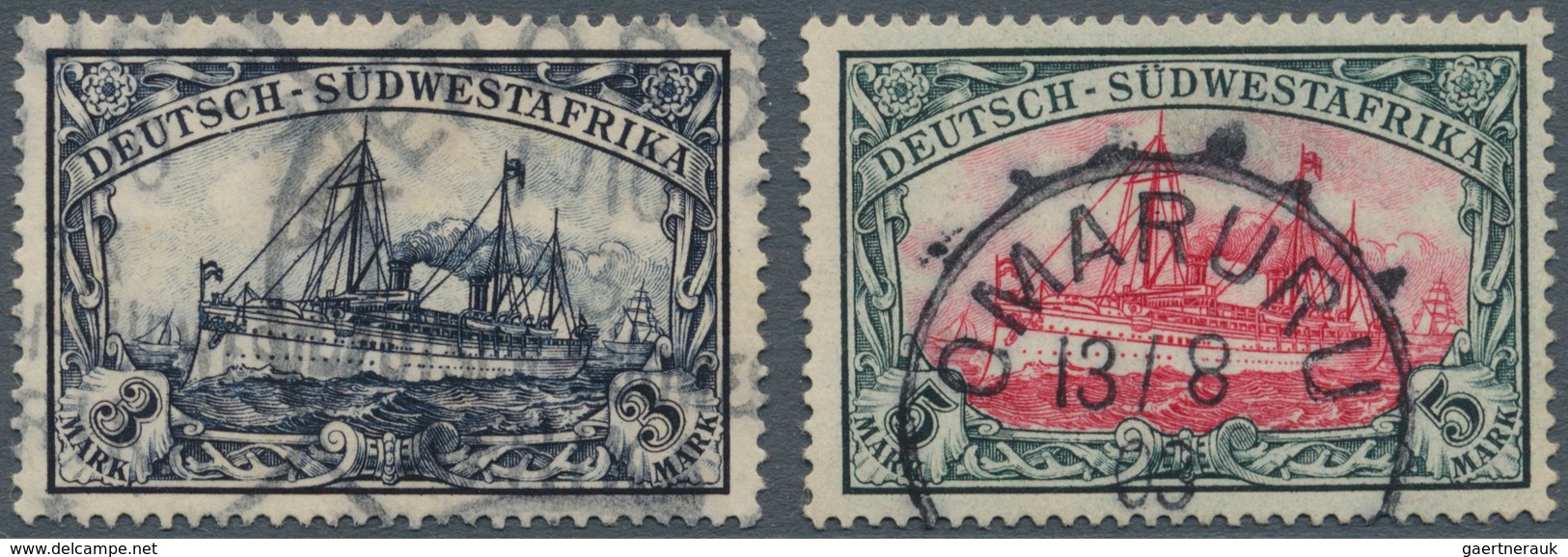 Deutsch-Südwestafrika: 1901, 3 Pfg. Bis 5 Mark Kaiseryacht Ohne Wasserzeichen, Kompletter Satz Vom 1 - German South West Africa
