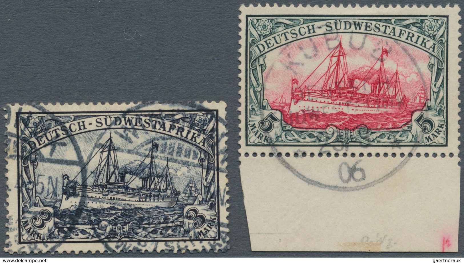 Deutsch-Südwestafrika: 1901, 3 Pfg. Bis 5 Mark Kaiseryacht Ohne Wasserzeichen, Kompletter Satz Von 1 - German South West Africa